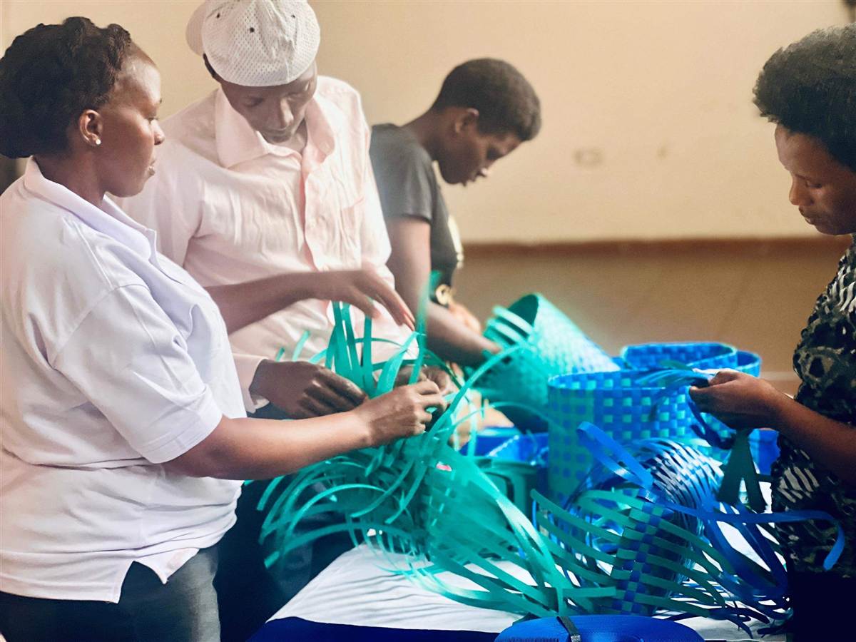 Weaving in progress